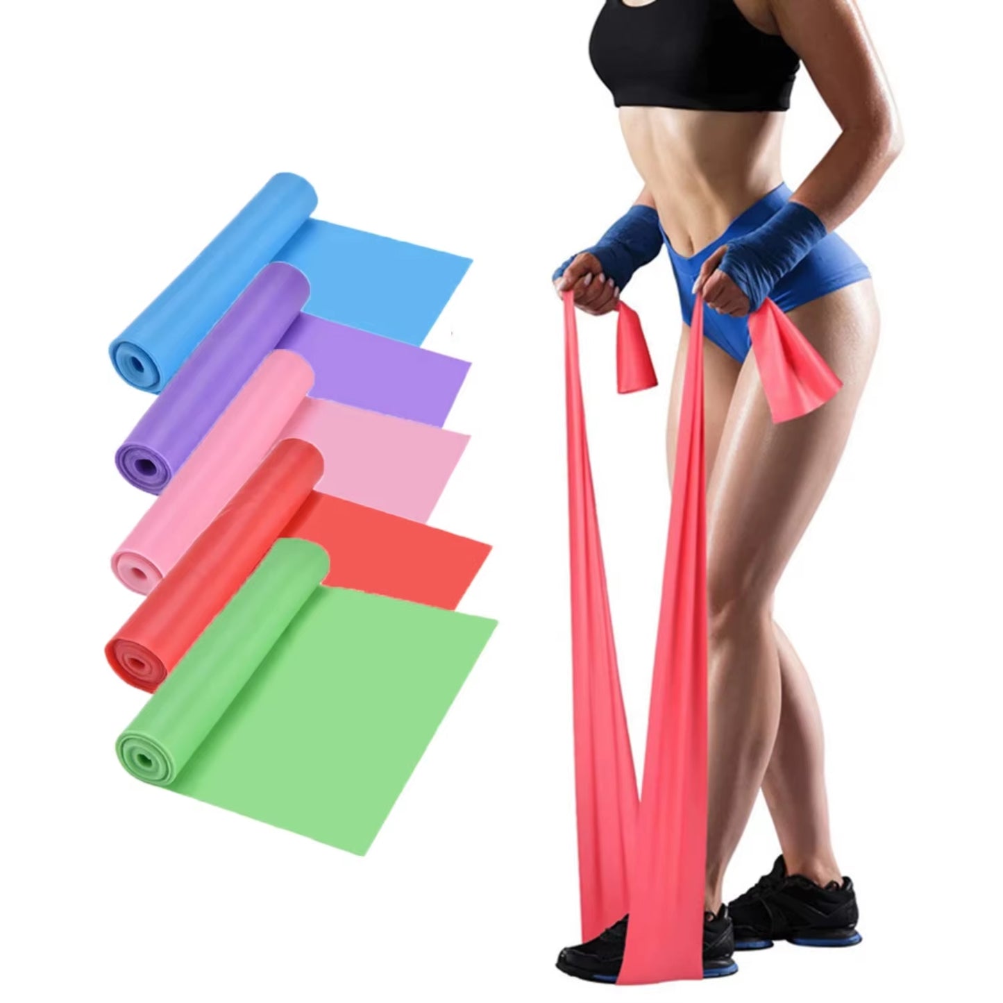 Enhanced Yoga Resistance Bands for Flexibility Training with Natural Rubber Latex - Elastic Gym Bands for Strength and Endurance