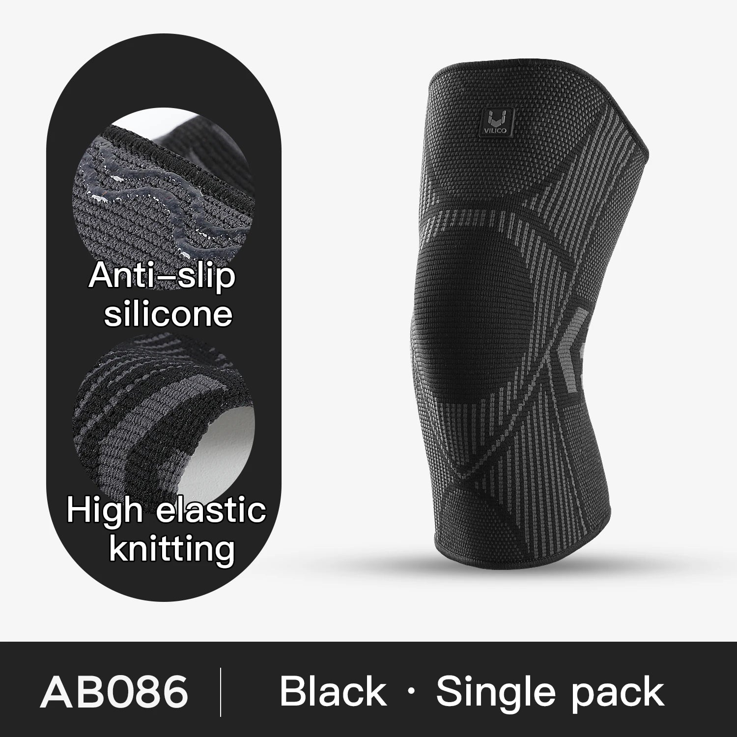 1 PC Professional Knee Support Compression Knee Sleeve anti Slip Silicone Knee Braces for Knee Pain Meniscus Tear